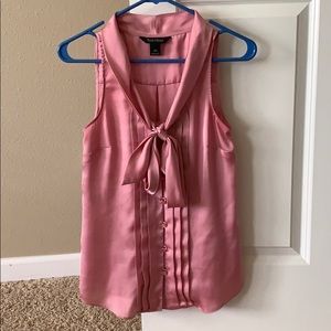 White House Black Market pink sleeveless blouse